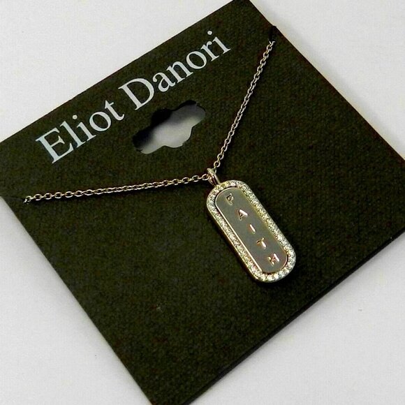Womens Eliot Danori FAITH Engraved Mini Dog Tag Necklace - Picture 2 of 2